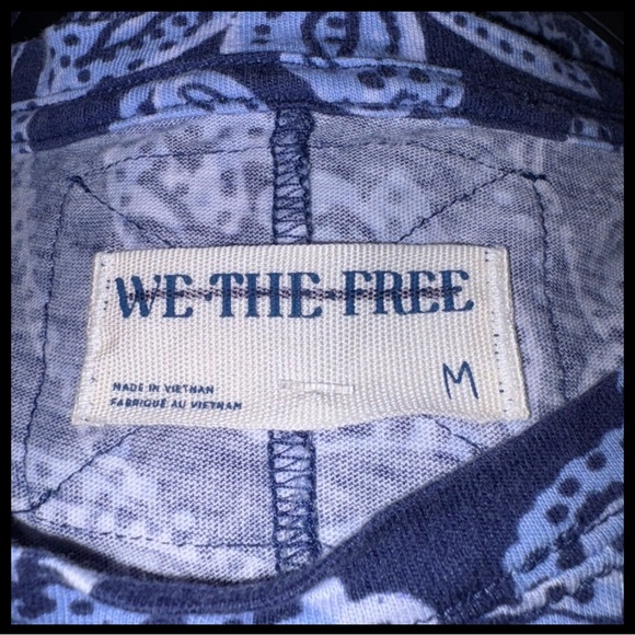 We The Free Floral Blue Washed Women's Top - Picture 6 of 6